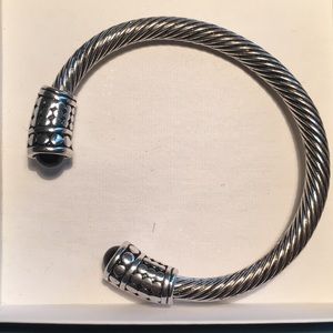 Silver and black bracelet